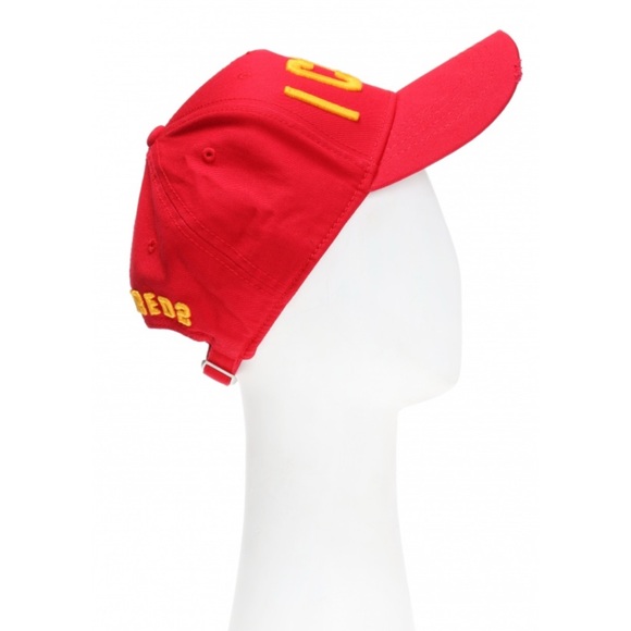 DSQUARED RED YELLOW ICON LOGO HAT CAP DSQ2 - Picture 3 of 6